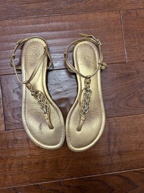 Tory Burch Gold Chain T-Strap Women's Sandals